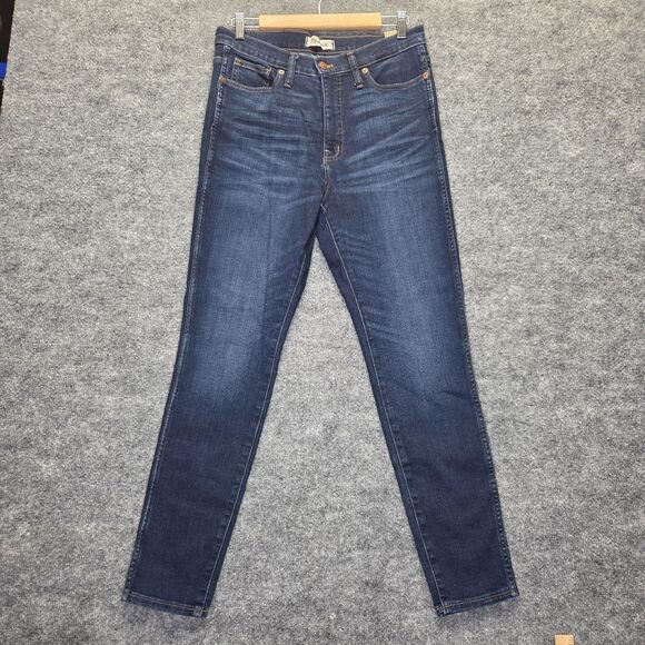 Madewell Jeans Womens 30 Blue 10" High-Rise Skinny Stretch Dark Wash Denim NWT - Picture 1 of 10